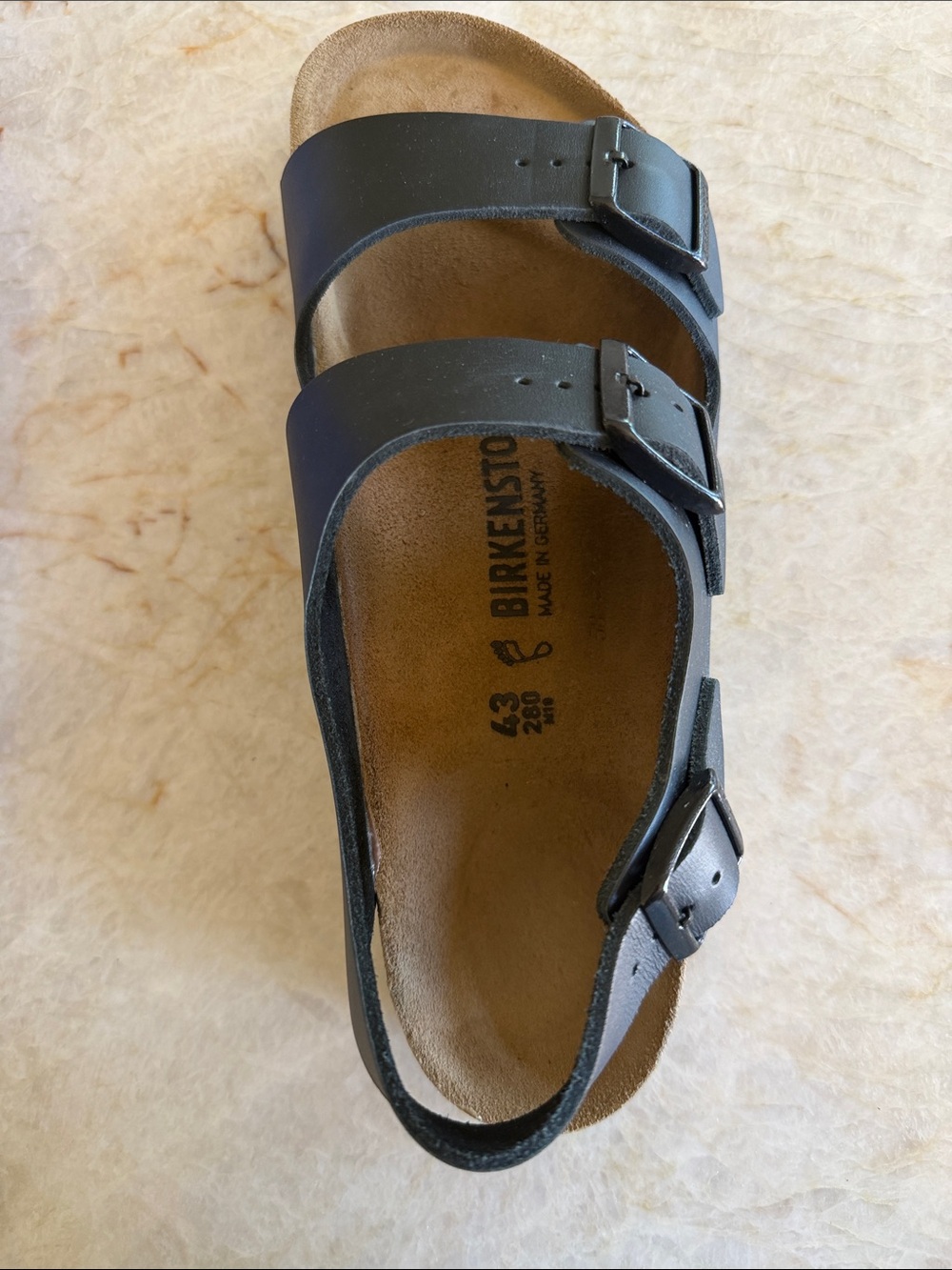 Birkenstock Black Milano RS Three-Strap Sandal Box Label - Picture 2 of 4